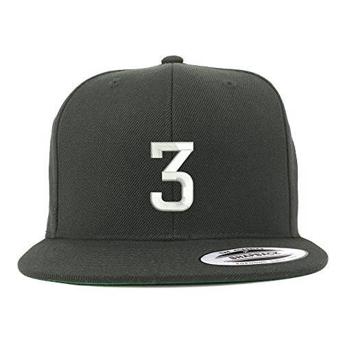 Trendy Apparel Shop Number 3 Embroidered Snapback Flatbill Baseball Cap