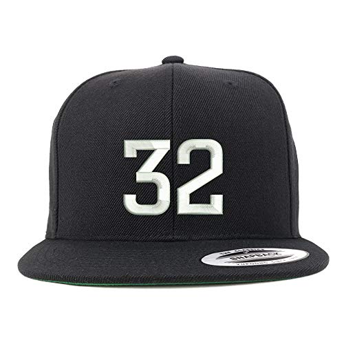 Trendy Apparel Shop Number 32 Embroidered Snapback Flatbill Baseball Cap