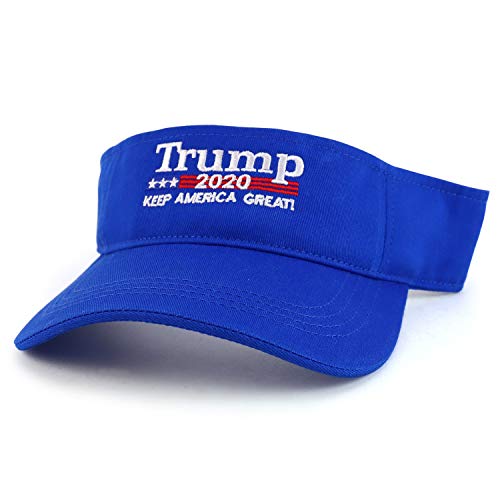 Trendy Apparel Shop Trump 2020 Keep America Great Embroidered Summer Shade Visor