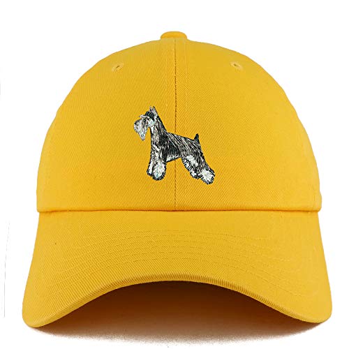 Trendy Apparel Shop Miniature Schnauzer Dog Embroidered Low Profile Soft Cotton Dad Hat Cap