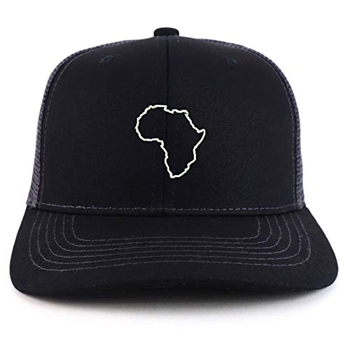 Trendy Apparel Shop Africa Map Outline Two Tone Mesh Back Trucker Baseball Cap