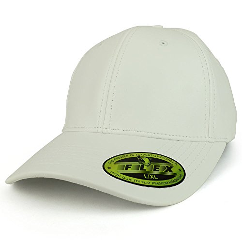 Trendy Apparel Shop Flex Fitted PU Leather Structured Baseball Cap