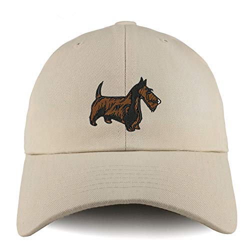 Trendy Apparel Shop Scottish Terrier Dog Embroidered Low Profile Soft Cotton Dad Hat Cap