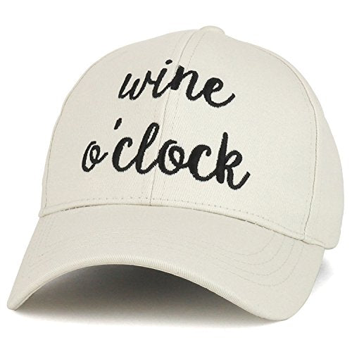 Trendy Apparel Shop Wine O'clock Cursive Text Embroidered Cotton Baseball Cap