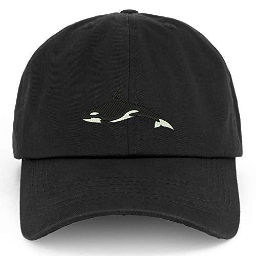 Trendy Apparel Shop XXL Orca Killer Whale Embroidered Unstructured Cotton Cap