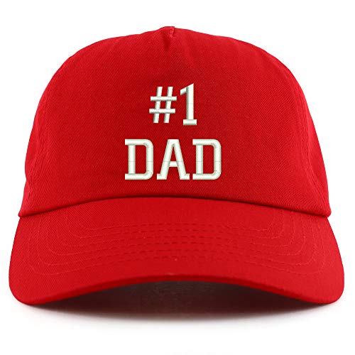 Trendy Apparel Shop Number 1 Dad Embroidered 5 Panel Unstructured Soft Crown Baseball Cap