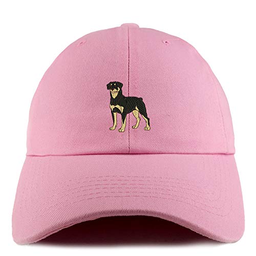 Trendy Apparel Shop Rottweiler Dog Embroidered Low Profile Soft Cotton Dad Hat Cap