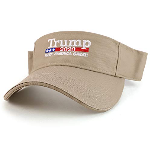 Trendy Apparel Shop Trump 2020 Keep America Great Embroidered Summer Shade Visor