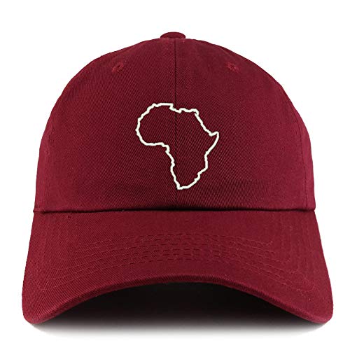 Trendy Apparel Shop Africa Map Outline Solid Adjustable Unstructured Dad Hat