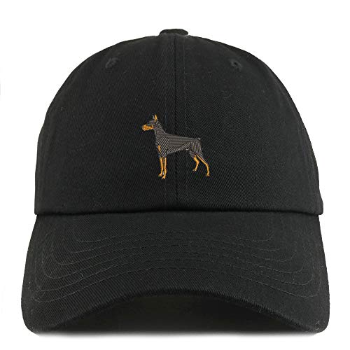 Trendy Apparel Shop Doberman Dog Embroidered Low Profile Soft Cotton Dad Hat Cap