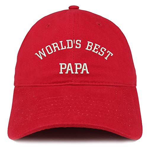 Trendy Apparel Shop World's Best Papa Embroidered Soft Brushed Cotton Cap