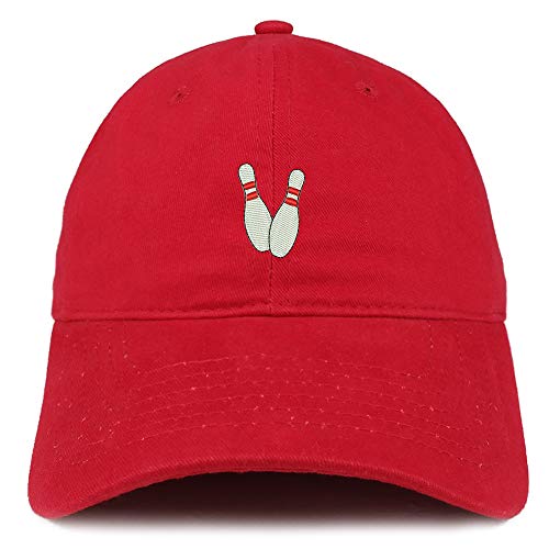 Trendy Apparel Shop Small Bowling Pins Embroidered Unstructured Cotton Dad Hat