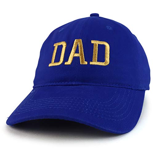 Trendy Apparel Shop DAD Capital Gold Thread Embroidered Soft Crown 100% Brushed Cotton Cap