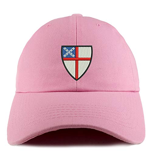 Trendy Apparel Shop Episcopal Shield Solid Adjustable Unstructured Dad Hat