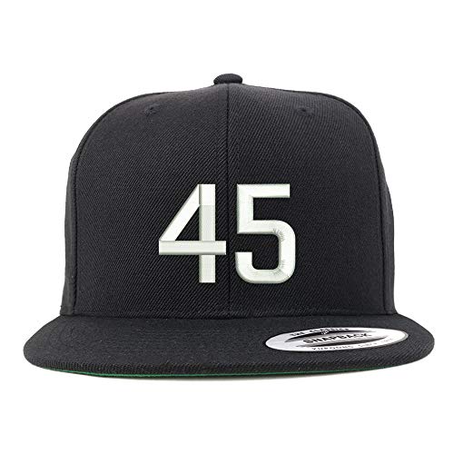 Trendy Apparel Shop Number 45 Embroidered Snapback Flatbill Baseball Cap