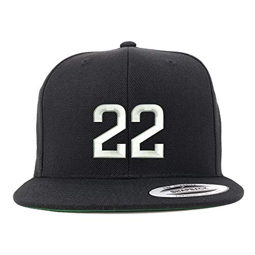 Trendy Apparel Shop Number 22 Embroidered Snapback Flatbill Baseball Cap