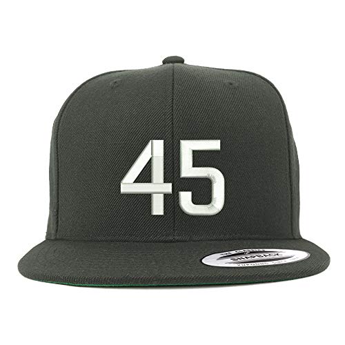 Trendy Apparel Shop Number 45 Embroidered Snapback Flatbill Baseball Cap