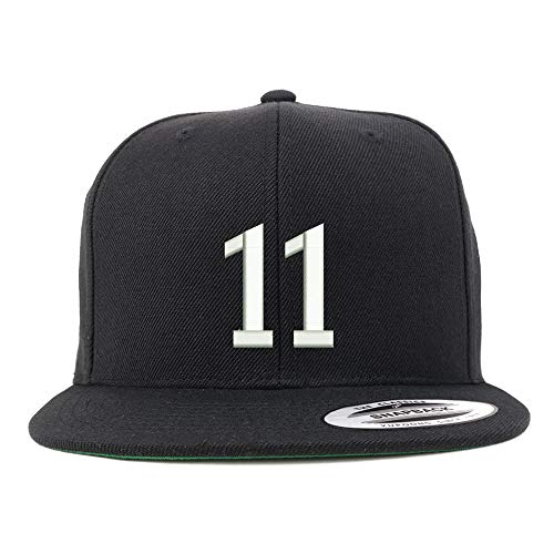 Trendy Apparel Shop Number 11 Embroidered Snapback Flatbill Baseball Cap