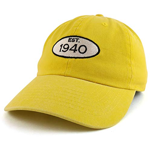 Trendy Apparel Shop 80th Birthday Established 1941 Washed Cotton Adjustable Cap