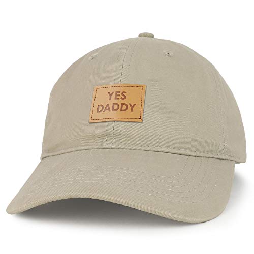 Trendy Apparel Shop Yes Daddy Leather Patch Cotton Dad Hat