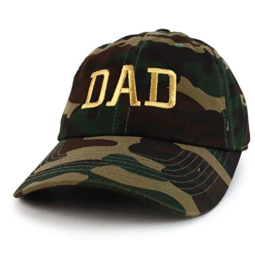 Trendy Apparel Shop DAD Capital Gold Thread Embroidered Soft Crown 100% Brushed Cotton Cap