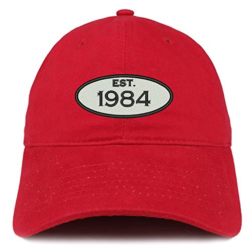 Trendy Apparel Shop Established 1984 Embroidered 37th Birthday Gift Soft Crown Cotton Cap