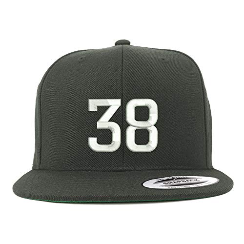 Trendy Apparel Shop Number 38 Embroidered Snapback Flatbill Baseball Cap