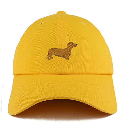 Trendy Apparel Shop Dachshund Dog Embroidered Low Profile Soft Cotton Dad Hat Cap