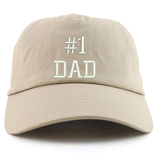 Trendy Apparel Shop Number 1 Dad Embroidered 5 Panel Unstructured Soft Crown Baseball Cap