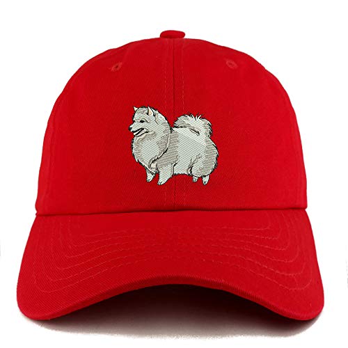 Trendy Apparel Shop Spitz Dog Embroidered Low Profile Soft Cotton Dad Hat Cap