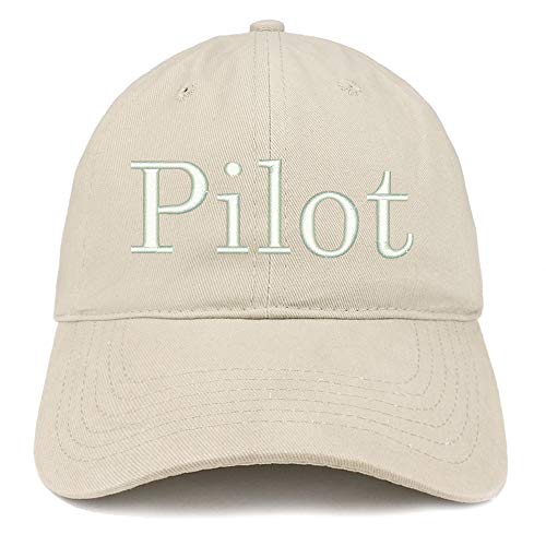 Trendy Apparel Shop Pilot Embroidered Soft Crown 100% Brushed Cotton Cap