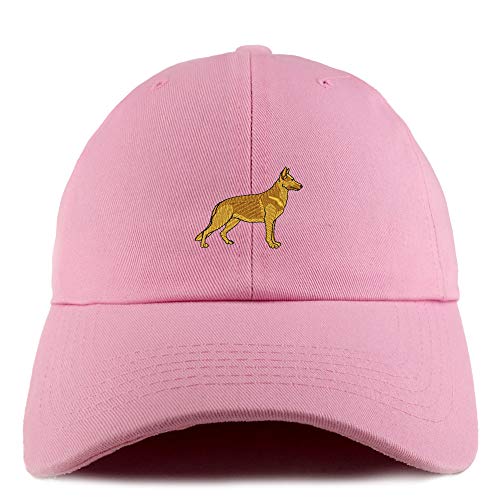 Trendy Apparel Shop German Shepherd Dog Embroidered Low Profile Soft Cotton Dad Hat Cap