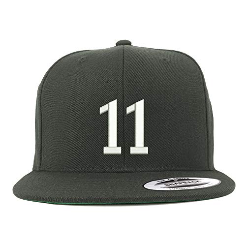 Trendy Apparel Shop Number 11 Embroidered Snapback Flatbill Baseball Cap