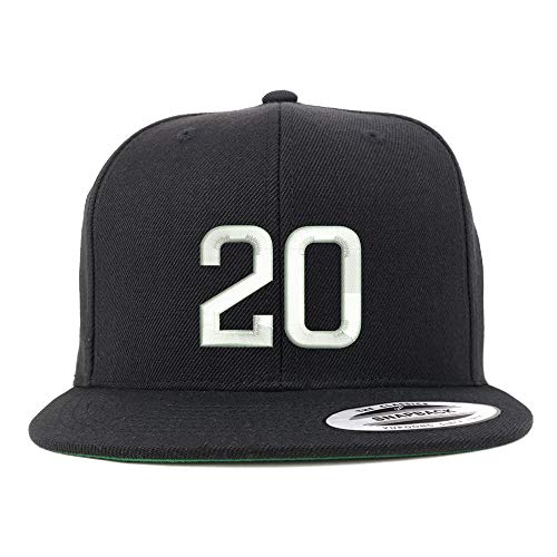 Trendy Apparel Shop Number 20 Embroidered Snapback Flatbill Baseball Cap