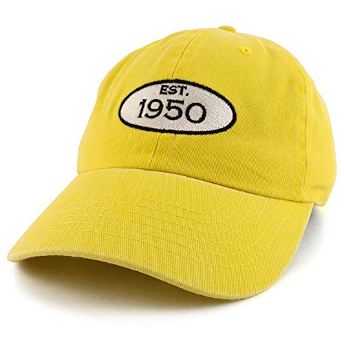 Trendy Apparel Shop 70th Birthday Established 1951 Washed Cotton Adjustable Cap