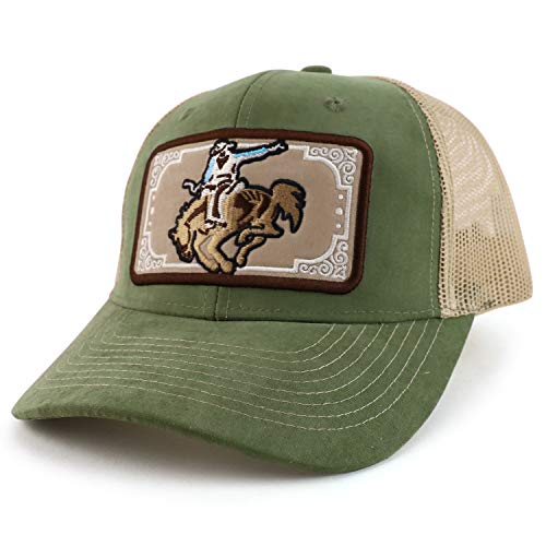 Trendy Apparel Shop Bull Riding Rodeo Structured Mesh Back Snapback Cap