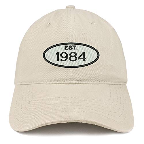 Trendy Apparel Shop Established 1984 Embroidered 37th Birthday Gift Soft Crown Cotton Cap