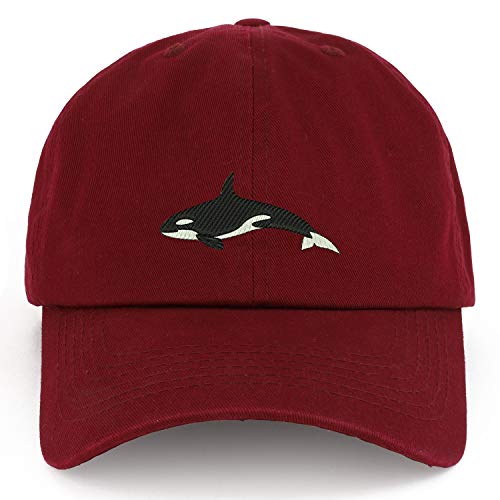 Trendy Apparel Shop XXL Orca Killer Whale Embroidered Unstructured Cotton Cap