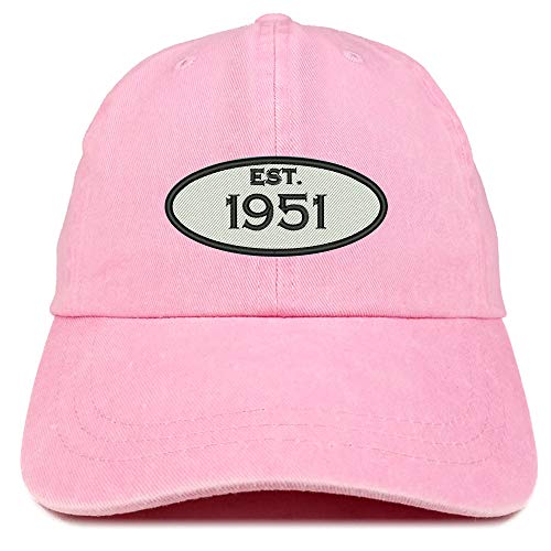 Trendy Apparel Shop 70th Birthday Established 1951 Washed Cotton Adjustable Cap