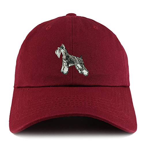 Trendy Apparel Shop Miniature Schnauzer Dog Embroidered Low Profile Soft Cotton Dad Hat Cap