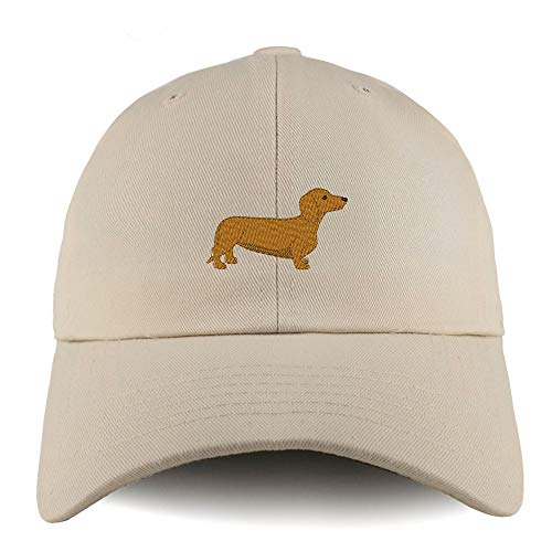 Trendy Apparel Shop Dachshund Dog Embroidered Low Profile Soft Cotton Dad Hat Cap