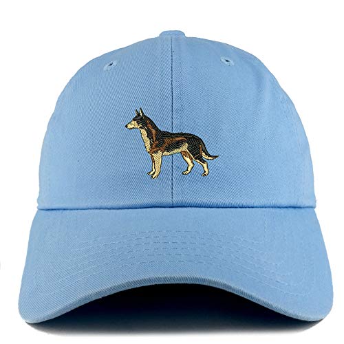 Trendy Apparel Shop Dark German Shepherd Dog Embroidered Low Profile Soft Cotton Dad Hat Cap