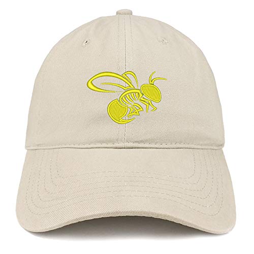 Trendy Apparel Shop Yellow Jacket Bee Embroidered Unstructured Cotton Dad Hat