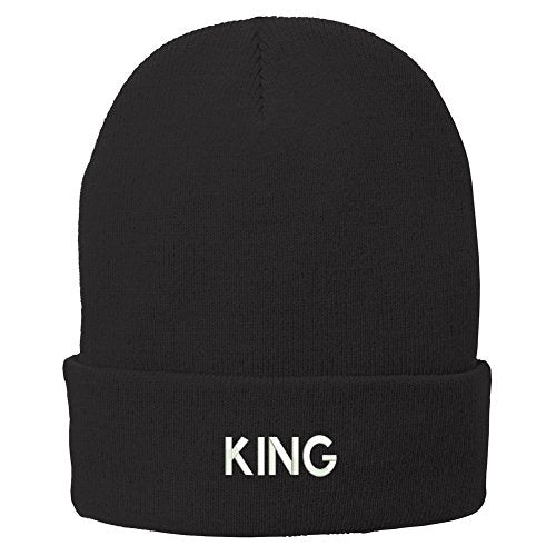 Trendy Apparel Shop Flexfit King Embroidered Winter Knitted Long Beanie