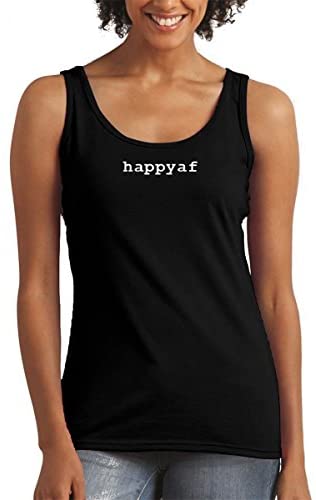 Trendy Apparel Shop Happyaf Printed Women's Premium Relaxed Modern Fit Cotton Tank Top