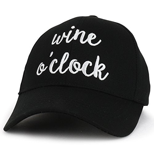 Trendy Apparel Shop Wine O'clock Cursive Text Embroidered Cotton Baseball Cap