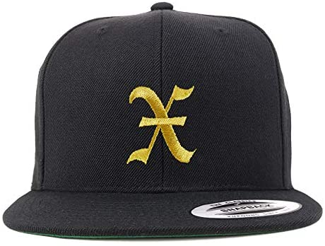 Trendy Apparel Shop Old English Gold D Embroidered Snapback Flatbill Baseball Cap