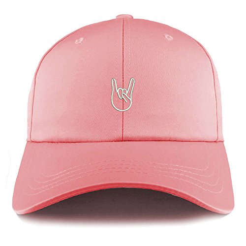 Trendy Apparel Shop Rock on Embroidered Structured Satin Adjustable Cap