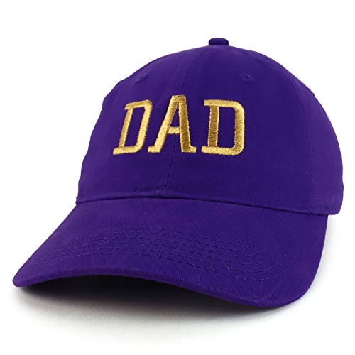 Trendy Apparel Shop DAD Capital Gold Thread Embroidered Soft Crown 100% Brushed Cotton Cap