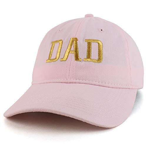 Trendy Apparel Shop DAD Capital Gold Thread Embroidered Soft Crown 100% Brushed Cotton Cap